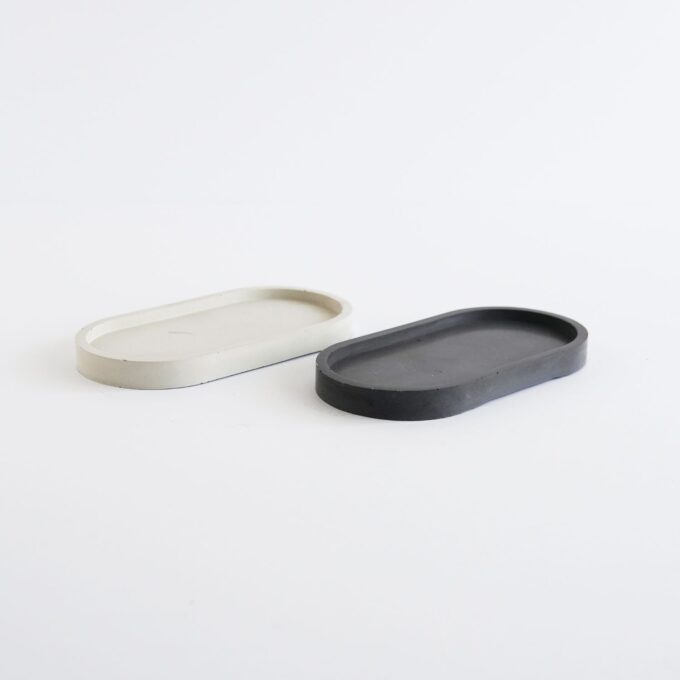 Concrete Oval Jewelry Tray