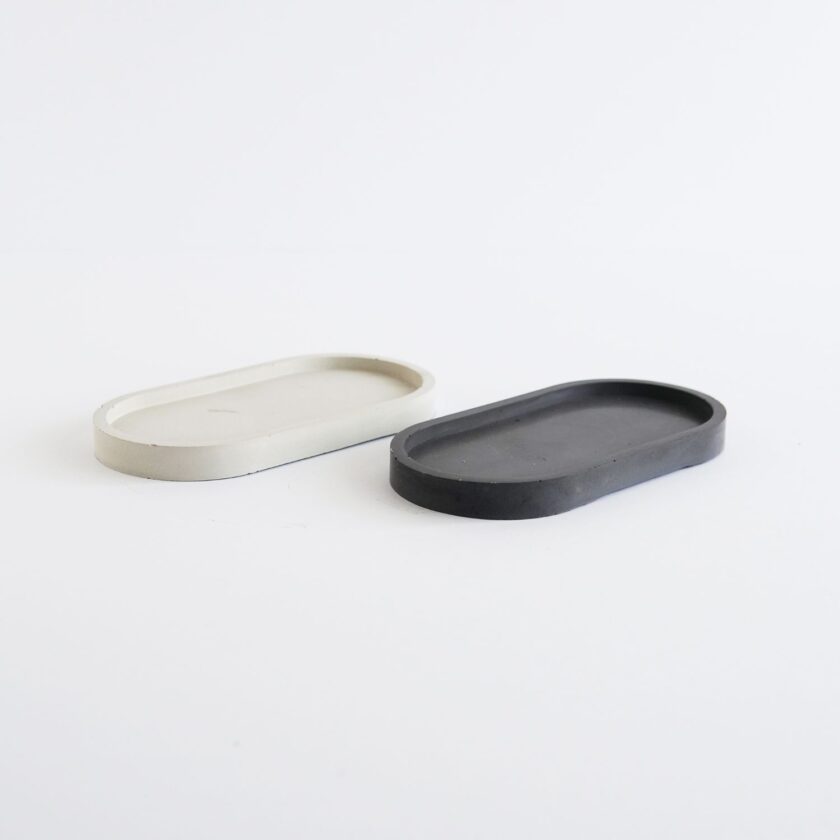 Concrete Oval Jewelry Tray